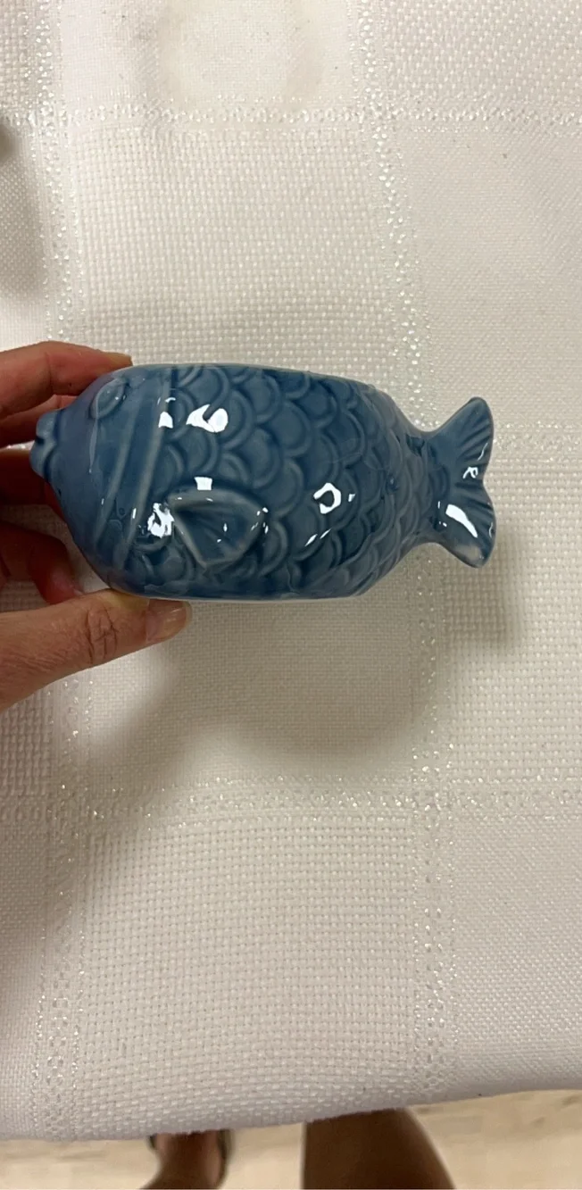 Ceramic Blue & White Fish Salt and Pepper Shakers